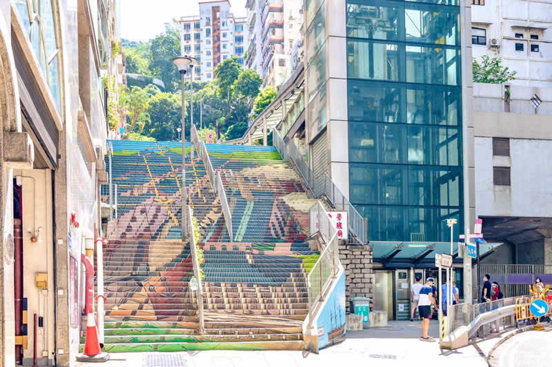 山市街樓梯畫圖片1