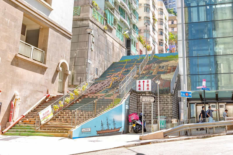 山市街樓梯畫圖片3