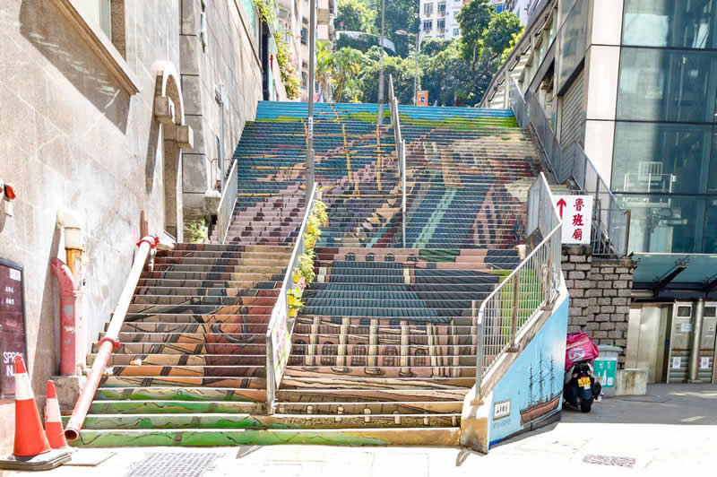 山市街樓梯畫圖片5
